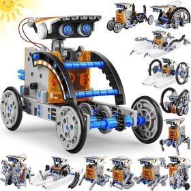 13-in-1 STEM Solar-Powered Robot Building Kit, Educational Science Toy (Option: Blue Gray)