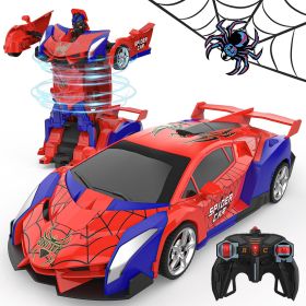 Transform Rc Cars For Boys 2.4Ghz Remote Control Car  Scale Transforming Robot, One Button Deformation 360 Rotation Car Toy Gifts For Boys (Option: Red)
