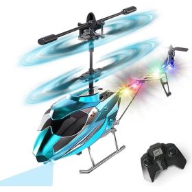 2.4GHz RC Helicopter With LED Lights, Fixed-Height Flight And One-Key Takeoff For Kids And Adults (Option: Blue)