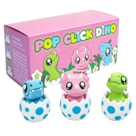 3PCS 3D Printed Hatching Dino Figurine Set, Mini Dinosaur Clicker Desk Accessories With Egg Shell (Option: PLA-3PCS-Hatching Dinosaur)