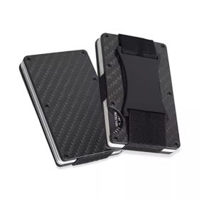 100% Carbon Fiber Minimalist Metal Carbon Fiber Wallet, Card Bag, With Cash Belt, (Option: Default)