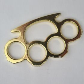 Titanium Steel Brass Brass Knuckles Multifunctional Self-defense Weapon Self-protection Knuckles-gold (1 Piece)-light Version (Option: Default)