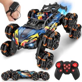 8-Wheel Hand-Controlled RC Stunt Car With Gesture Remote, Spray Lights Music And Climbing Stunt Features (Option: Black)