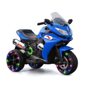 12V Kids Electric Motorcycle ,ride On Motorcycle,Three Lighting Wheels Kids Electric Toys Boys Girls Motorcycle, Children Battery Motor Bikes Rec (Color: Blue)