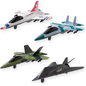 4-Pack Die-Cast Military Fighter Jet Toy Airplanes With Pull-Back Action (Option: Jet Squadron)