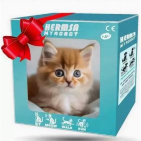 Robot Puppy Short Plush Doll (Option: Cat Yellow-16cm Color Box Package)