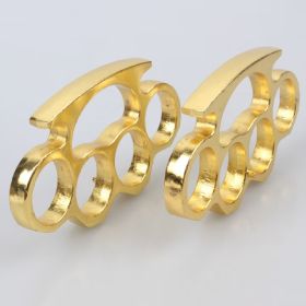 Titanium Steel Brass Brass Knuckles Multifunctional Self-defense Weapon Self-protection Knuckles-gold (2 Piece)-light Version (Option: Default)