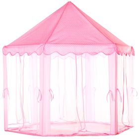 1Pc Kids Play Tents Princess For Girls Princess Castle Children Playhouse Indoor Outdoor Use With Carry Case (Color: Pink)