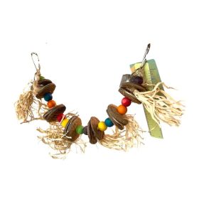 Parakeet Toys,Paradise Series Lucky Amulet Parrot Climbing And Chewing Boredom Relief Toy Handmade Bird Toy Parrot Toy Set (Option: Default)