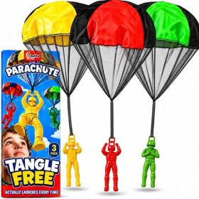 Tangle-Free Parachute Flying Toys For Kids, Outdoor And Indoor Paratrooper Play Set (Option: Red Green  Yellow)