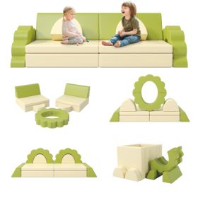 10PCS Kids Couch For Playroom, Baby Climbing And Crawl Foam Play Set, Foam Climbing Blocks Convertible Sofa ,Kids Play Couch, Indoor Climbing Str (Color: Yellow)
