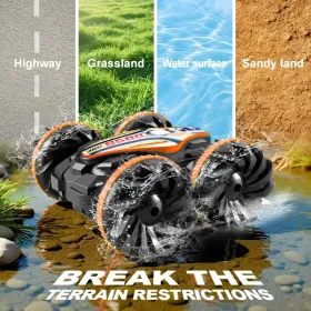 Remote Control Toy Car, Water And Land Amphibious Toy Car, Can Float On Top. 360  Flip, Adapt To Any Road Conditions, Toy Off-road Car. (Option: Orange)