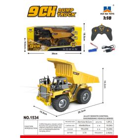 Huina 1534 1-18 Nine-channel Semi-alloy Remote Control Dump Truck (Option: 1534)