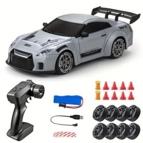 Scale 2.4GHz 4WD Remote Control RC Drift Car  High Speed LED Lights Drift Tires Kids  Toy For Indoor  & Outdoor Play Easter Gift RC Cars (Option: 815gray)