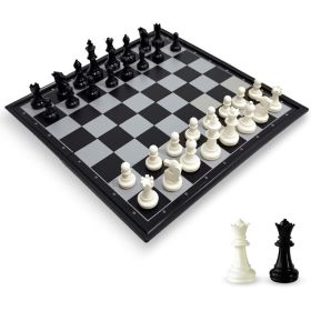 Travel Chess Set, 10 Inch Magnetic Chess Board With 2 Extra Queen Portable Folding Board Chess Games For Kids, Adults (Option: Default)