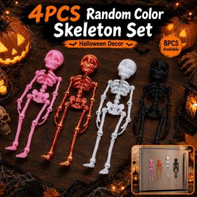 4PCS 3D Printed Skeleton Refrigerator Magnets, Halloween Skeleton Figurines, Articulated Mini Skull Magnets For Fridge Decoration, Party Decor & (Option: 3D Printed Skeleton Refrigerat-4 PCS-Approx. 4  19 cm  1.57  7.5)