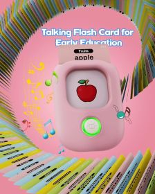 Talking Flash Cards,Kids Toddler Flash Cards With 448 Sight Words,Montessori Toys,Autism Sensory Toys,Speech Therapy Toys,Learning Educational Gi (Color: Pink-224cards)