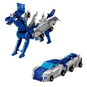 2-in-1 Unisex Mechanical Mini Magnetic-Triggered Auto-Transform Pegasus Car Toy, Battery-Free Safe ABS Plastic Animal Toy, Creative Kids' Gift Id (Option: Blue)