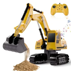Model A 1: 2410-pass Alloy Excavator Remote Control Vehicle (yellow) (Option: Yellow)