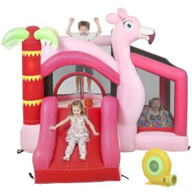 Inflatable Bounce House with Ball Pool, Basketball Hoop, Jumping Bouncy Castle with Blower for Indoor Outdoor, Pink (Option: Pink-400x400x490 mm)