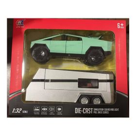 Diecast Metal Pickup Truck Toys For Boys Age 3-8 With Pull Back Toy Cars Gift For Kids (Option: Green)
