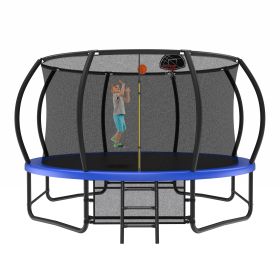 14 Foot Fenced Trampoline - Leisure Trampoline With Ladder And Rust Proof Coating, Prohibited Platform Temu (Option: 14Foot)