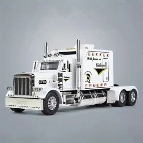 Rear Pull Truck -1-24 Ratio Collectible Alloy Model Car Toy With Realistic Design, Detailed Wheels And Chrome Elements, Perfect Gift For Young Pe (Option: White)