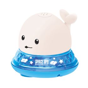 Baby Cute Cartoon Whale Floating Spraying Water Bath Toys With Light Music LED Light Baby Toys (Color: White)