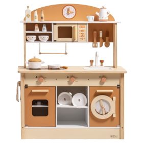 Robud New Large Kids Toddlers Kitchen Playset Wooden Play Toy With Accessories (Option: WCF24)