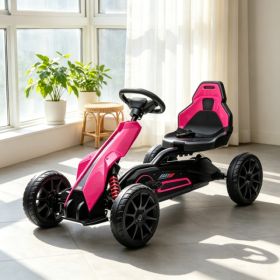 Kids Pedal Go Kart, Adjustable Seat, Durable Swing Axle, Safe Outdoor Ride-On Toy (Option: 71484806)