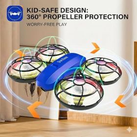 Mini RC Drone With Camera For Kids, Beginner-Friendly Quadcopter With 2 Batteries, Propeller Guards And Altitude Hold (Option: Blue)