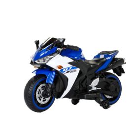 Electric Motorcycle  12V Kids Toys MotorcycleKids Electric Carelectric Ride On Toys For 3 4 5 6 Years Boys Girls With Training Wheelsmanual Throt (Color: Blue)