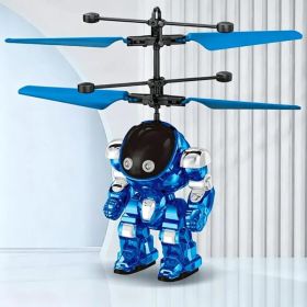 Hand-Controlled Flying Orb Ball Drone With LED Lights, USB Rechargeable Indoor And Outdoor Toy, Blue (Option: Blue)