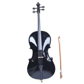 4/4 Wood Cello Bag Bow Rosin Bridge Black (Old code:85409801) (Option: As picture)