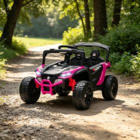 Pink 12V Electric Kids UTV Ride On Truck: Battery Powered with Rear Suspension, Parental Remote for Toddlers 3-5Y (Option: Default Title)