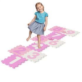 Colorful Kids Hopscotch Foam Mat with 9 Interlocking Tiles & 3 Marker Discs, Non-Slip Play Mat for Toddlers 10 Months+ (Option: Default Title)