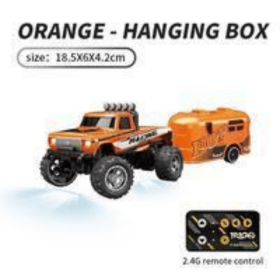 1 In 64 Mini RC Buggy With Detachable Trailer Box With Controller Kids Best Toy Gift Outdoor Impact Resistant RC Toy Car (Option: Orange remote control)