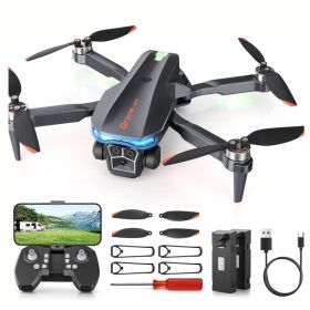 Brushless RC Quadcopter Drone With Camera And 2 Batteries For Adults (Option: Black)