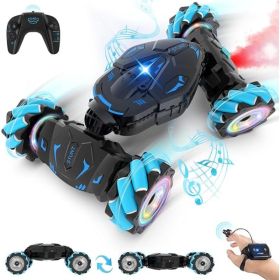 Gesture Sensing RC Stunt Car, Interactive Remote Control Toy For Kids (Option: Blueblack)