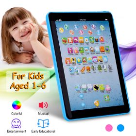 Baby Learning Tablet Educational Mini Pads Toys Touch Learn Toddler Tablet For ABC Numbers Words Gift For Boys Girls Aged 1-6 Year Old Kids (Color: Blue)