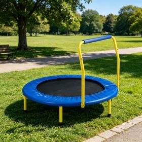 3FT Foldable Kids Trampoline With Foam Handle, 36inch Indoor Outdoor Mini Trampoline (Option: 68352689)
