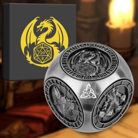 6-pack DND Dice Wheel Gift Box Set, Retro Wheel Metal Polyhedral Board Game Prop, Desktop Role Playing Decoration Collectibles Game Dice Accessor (Option: Dark Silver)