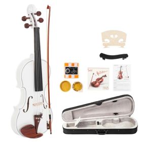 [Do Not Sell on Amazon] GV103 4/4 Spruce Panel Violin Matte White (Option: As picture)