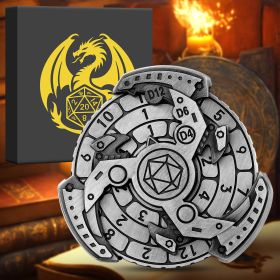 Wind And Fire Wheel DND Dice Wheel Gift Box Set, Fingertip Gyro Retro Compass Table Role Playing Game Dice, Parent Child Game, Toy Accessories Gi (Option: Dark Silver)