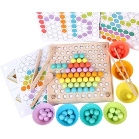Wooden Peg Board Beads Game, Learning Montessori Toys,Color Sorting Stacking Matching Toys For Toddlers, Counting Toy For Kids, Educational Games (Option: Colorful)