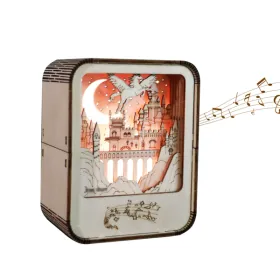 Music Park 3D Wooden Puzzles Castle Music Box Night Light DIY Crafts Model Kits Birthday And Christmas Gifts (Option: defaulttitle)