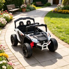 White 12V Electric Kids UTV Ride On Truck: Battery Powered with Rear Suspension, Parental Remote for Toddlers 3-5Y (Option: Default Title)