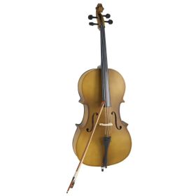 4/4 Acoustic Cello Case Bow Rosin Wood Color (Old code:86308904) (Option: As picture)