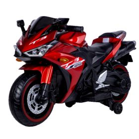 Kids Motorcycle,12V Motorcycle For Kids 3 4 5 6 Years Boys Girls 12v7ah Kids Motorcycle Ride On Toy With Training Wheels  Manual Throttle  Drive (Color: Red)