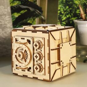 3D Wooden Puzzle DIY Locker Puzzle Box with Combination Model Kit for Adults to Build Mechanical Store Your Precious Item (Option: Default Title)